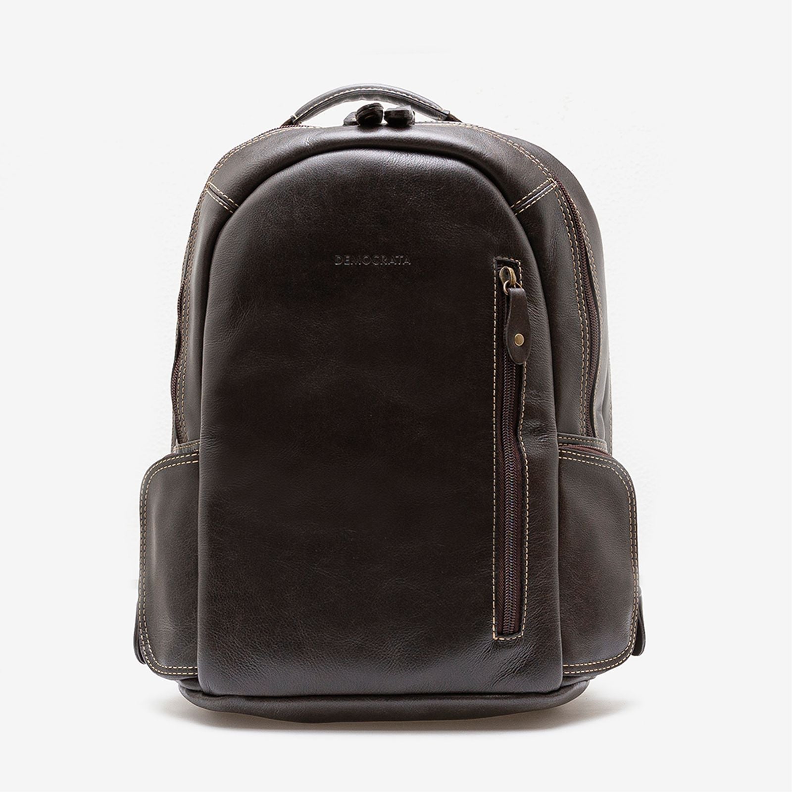 Mochila Em Couro Café