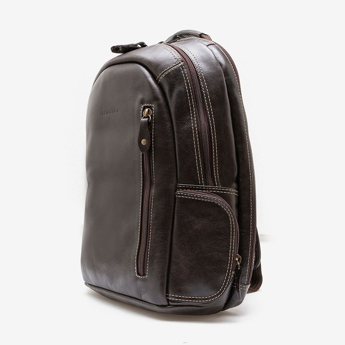 Mochila Em Couro Café