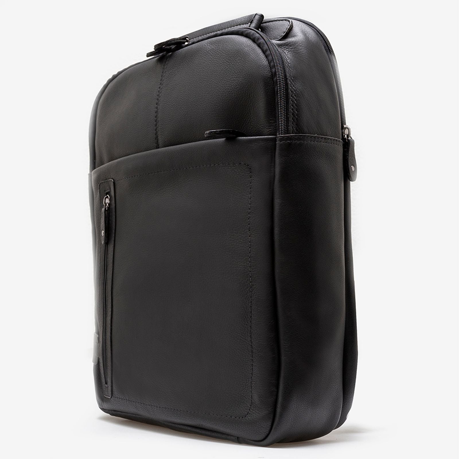 Mochila Em Couro Preto