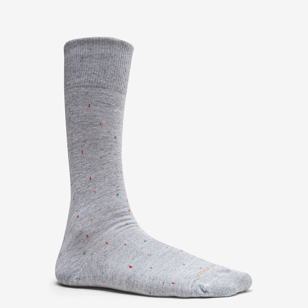 Meia Am Cinza Com Poá Colorido 34/38